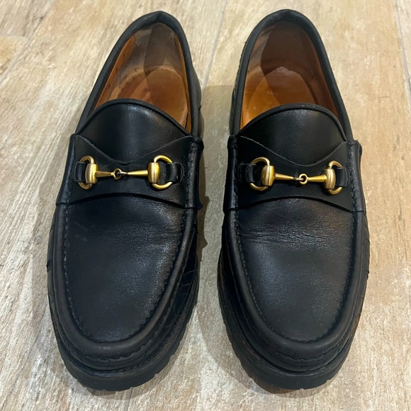 Gucci Other - Gucci Horsebit Boys Black Leather Loafers Dress Shoes Size 5 youth